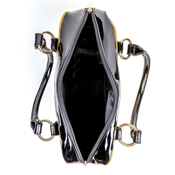 π NWOT Sourpuss Nokturnal Bat Black and Gold Bowler retro purse HTF Rare - Picture 3 of 5